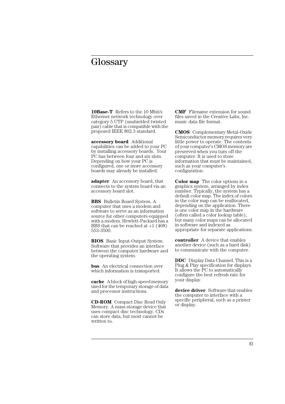 Glossary | HP 6 User Manual | Page 95 / 112