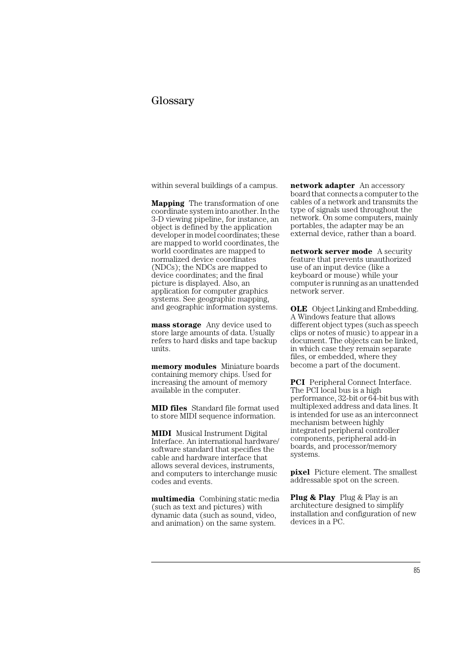 Glossary | HP 6 User Manual | Page 97 / 112