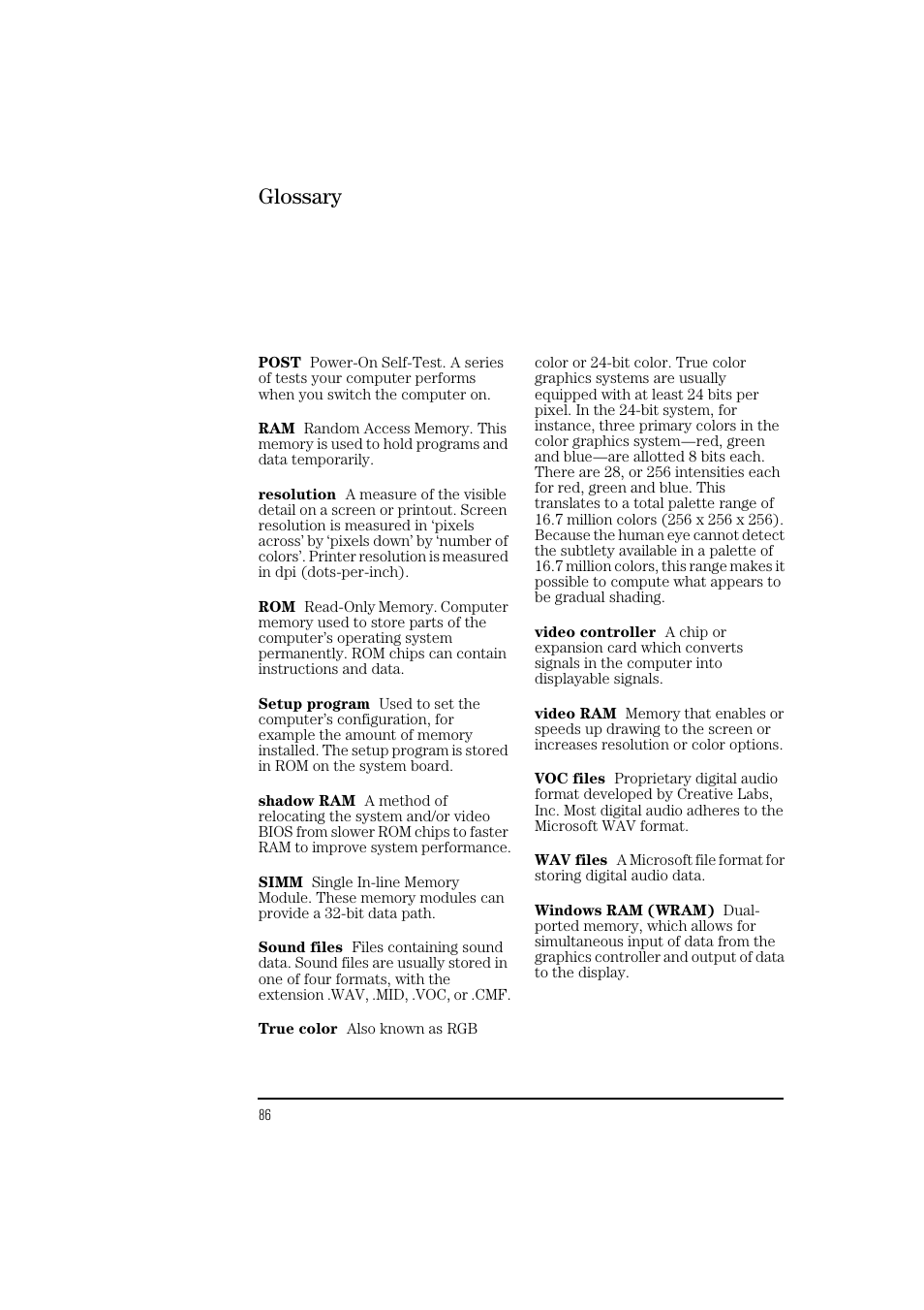 Glossary | HP 6 User Manual | Page 98 / 112