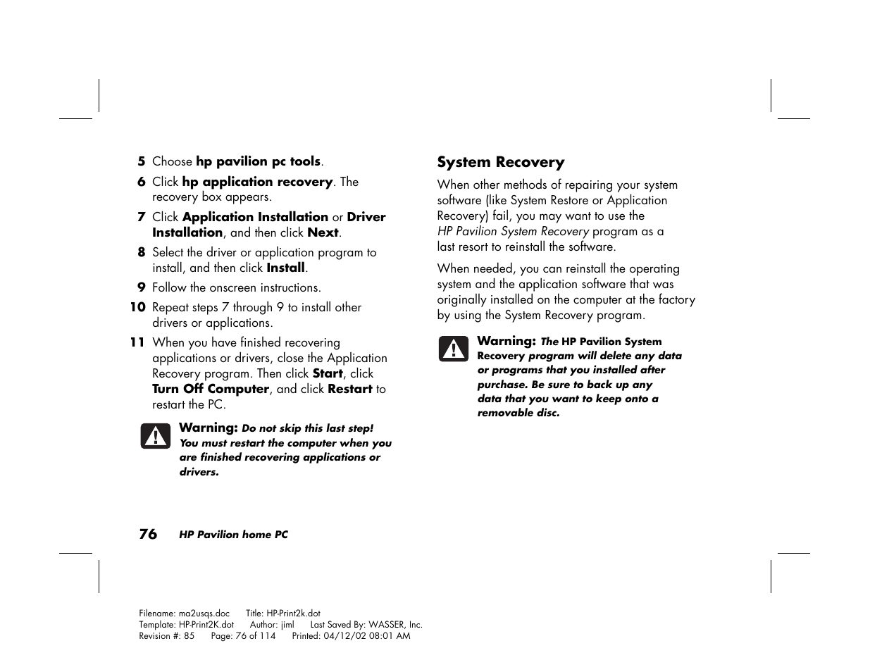 HP Pavilion User Manual | Page 104 / 114