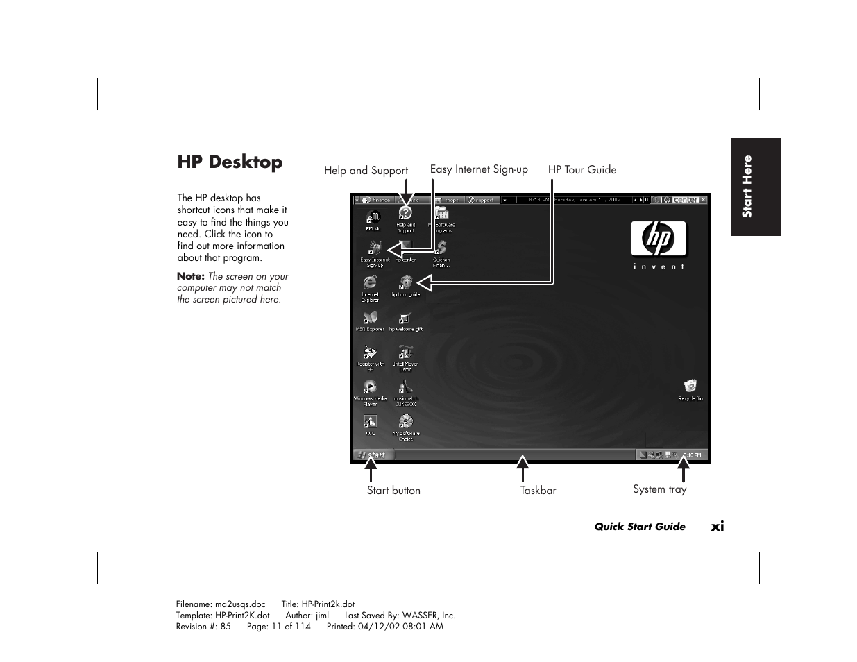 Hp desktop | HP Pavilion User Manual | Page 11 / 114