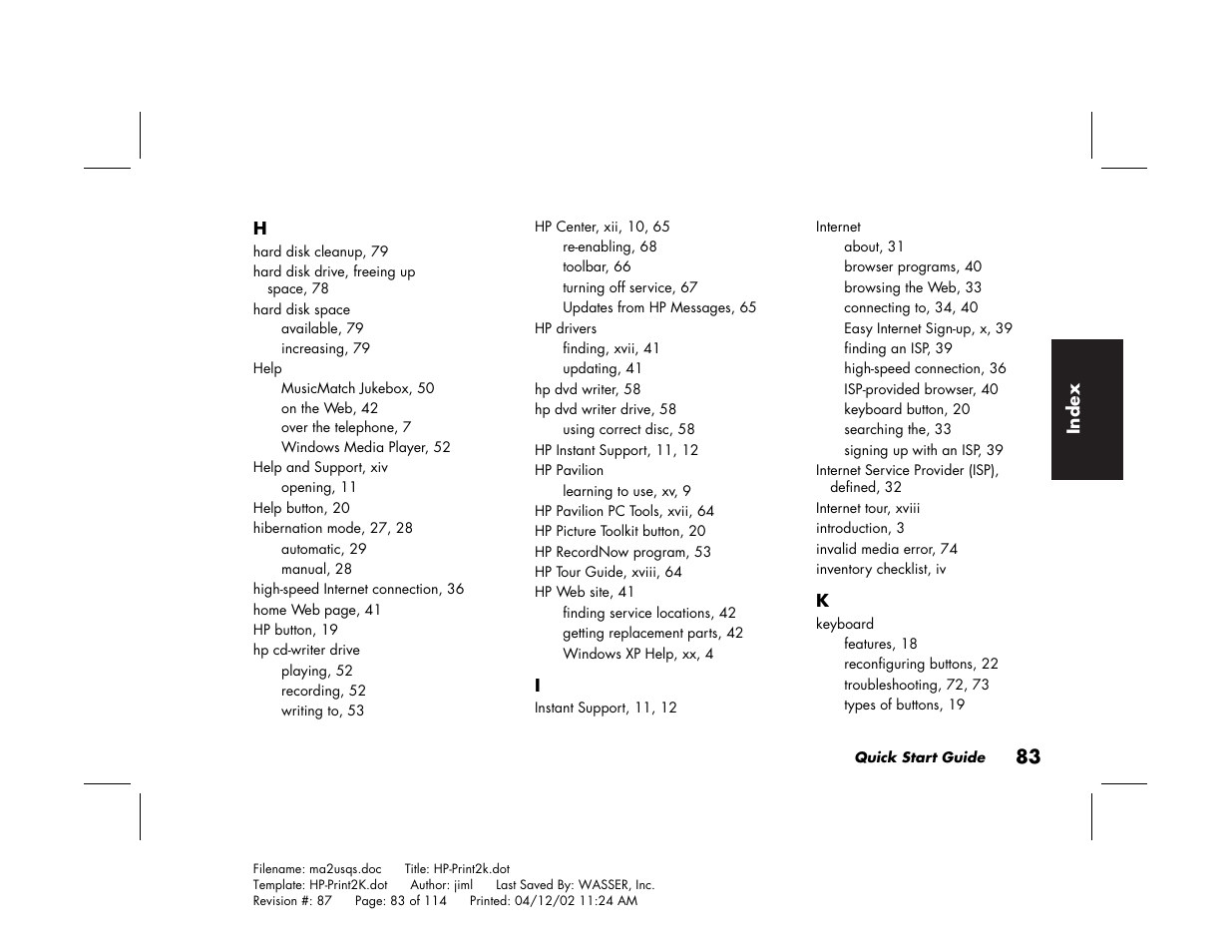 HP Pavilion User Manual | Page 111 / 114