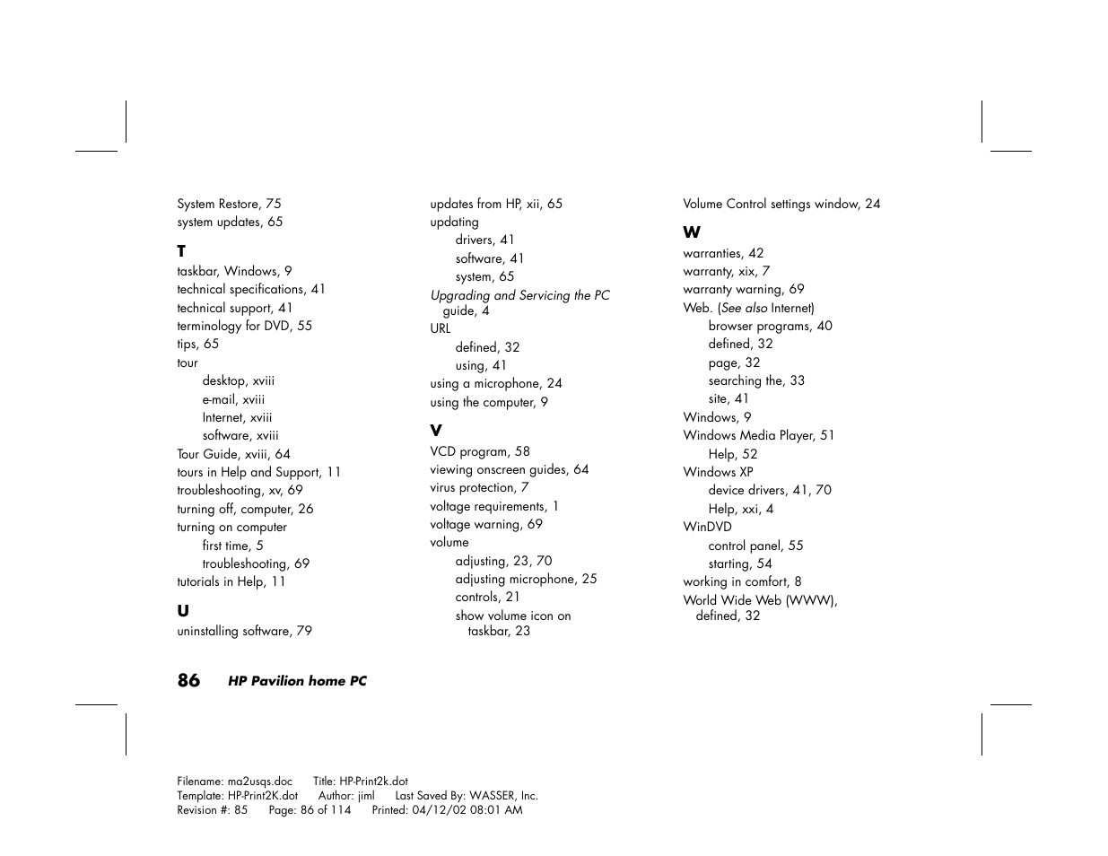 HP Pavilion User Manual | Page 114 / 114