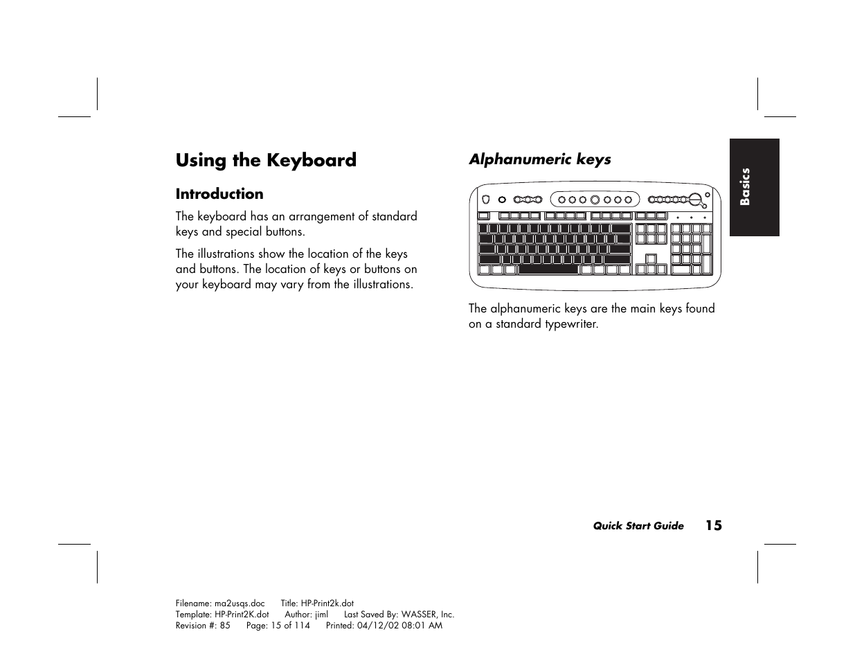 Using the keyboard | HP Pavilion User Manual | Page 43 / 114