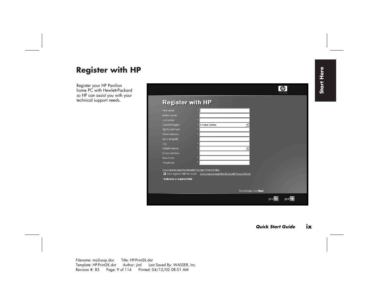 Register with hp | HP Pavilion User Manual | Page 9 / 114