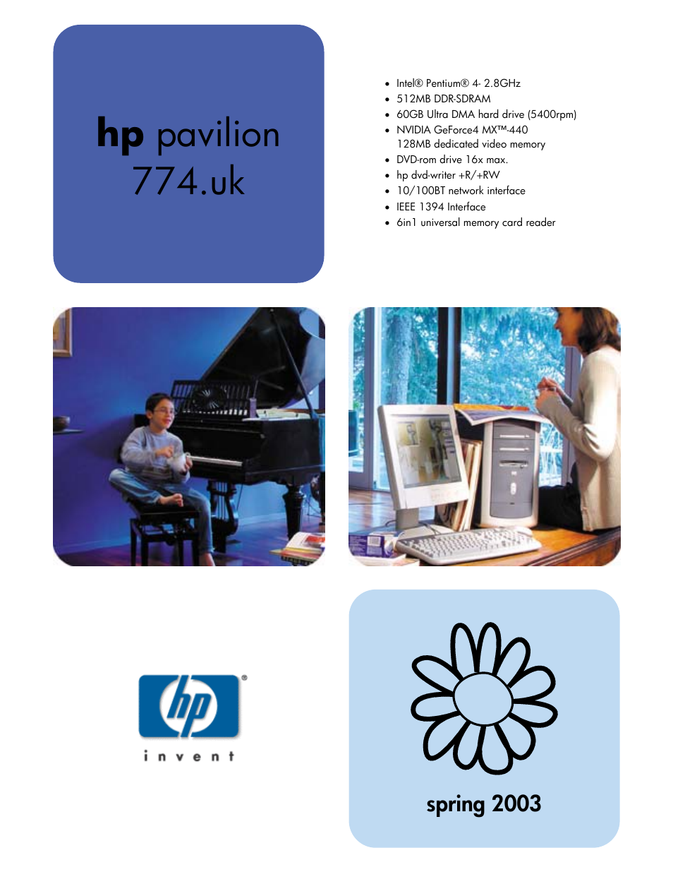 HP Pavilion 774.uk User Manual | 2 pages