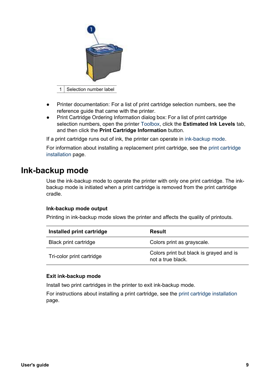 Ink-backup mode | HP 3900 series User Manual | Page 11 / 72