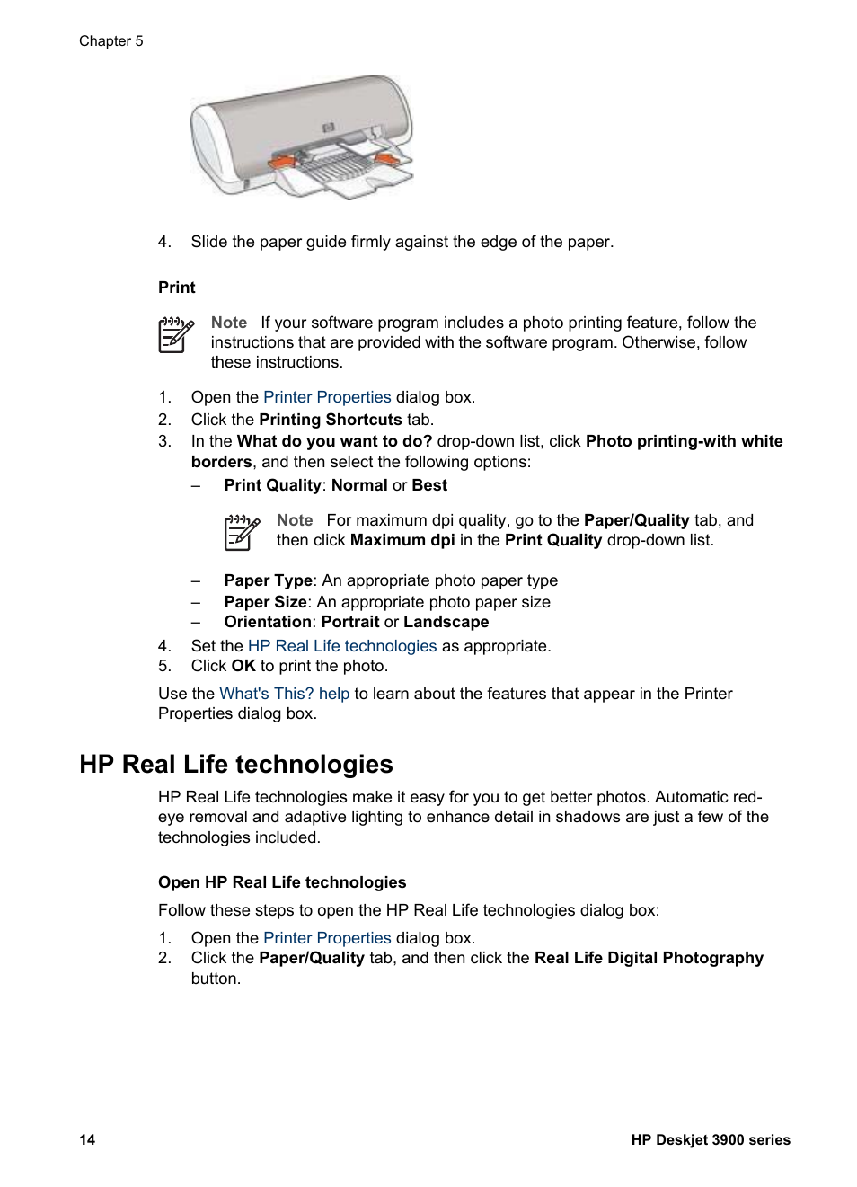 Hp real life technologies, Real life technologies, Set the | HP 3900 series User Manual | Page 16 / 72