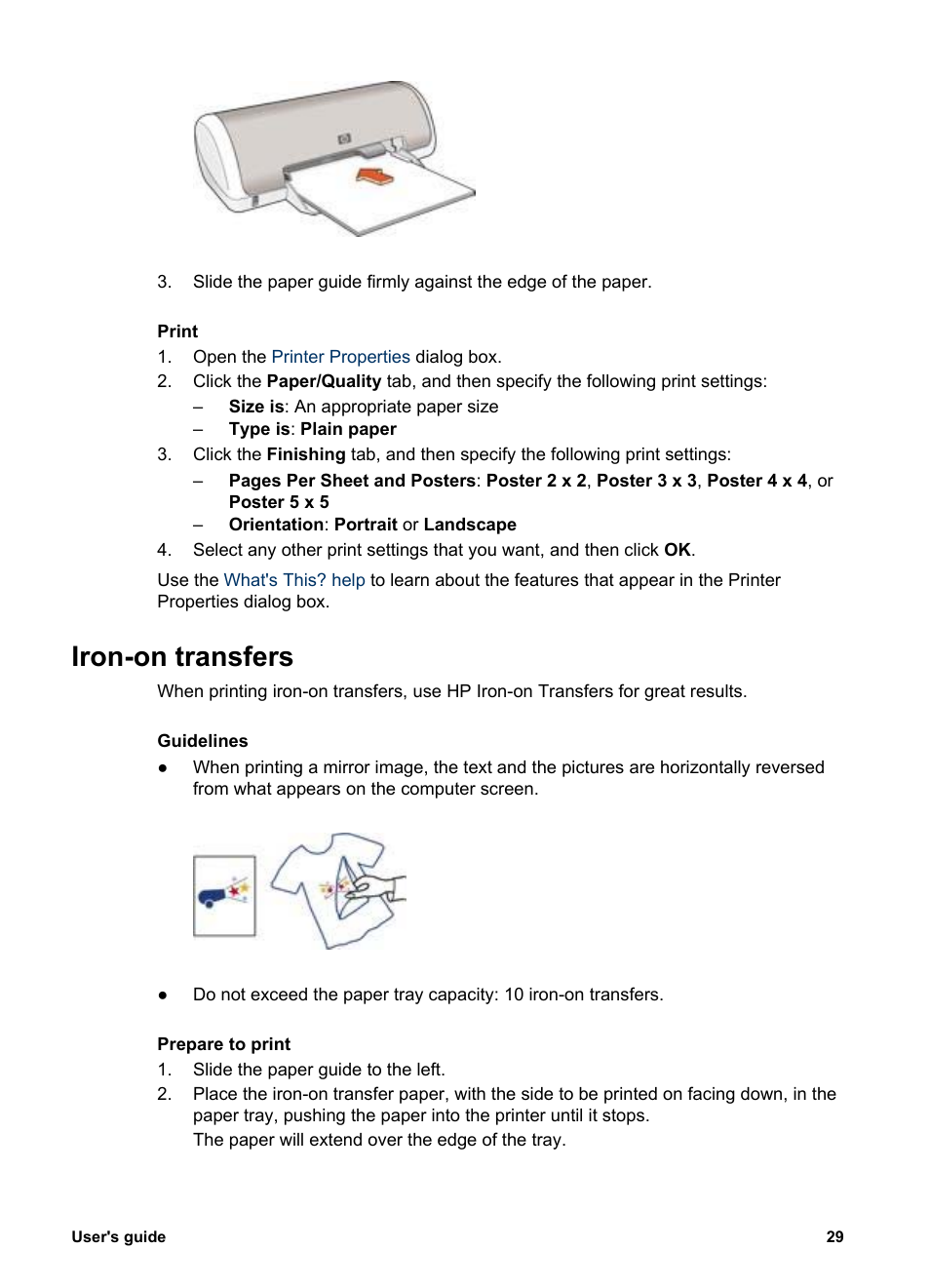 Iron-on transfers | HP 3900 series User Manual | Page 31 / 72