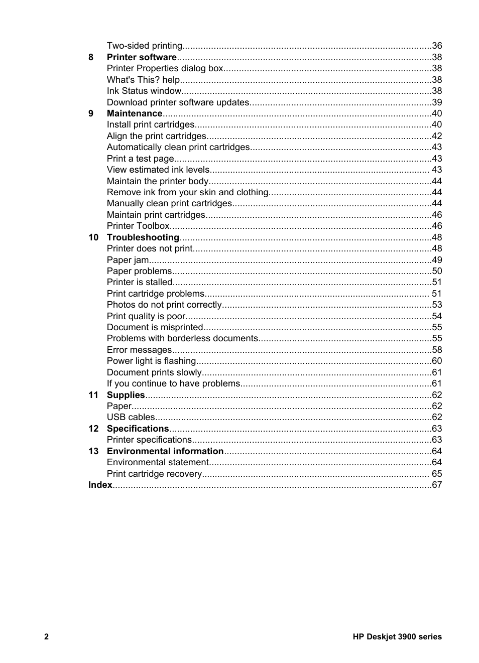 HP 3900 series User Manual | Page 4 / 72