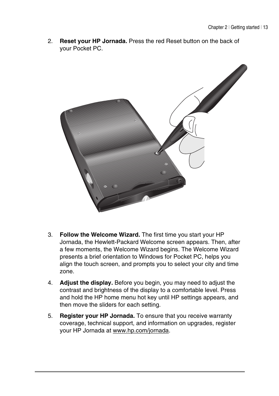 HP Jornada 540 Series User Manual | Page 17 / 135