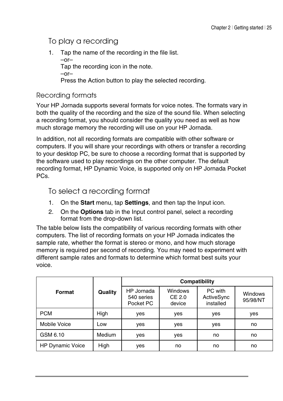 HP Jornada 540 Series User Manual | Page 29 / 135