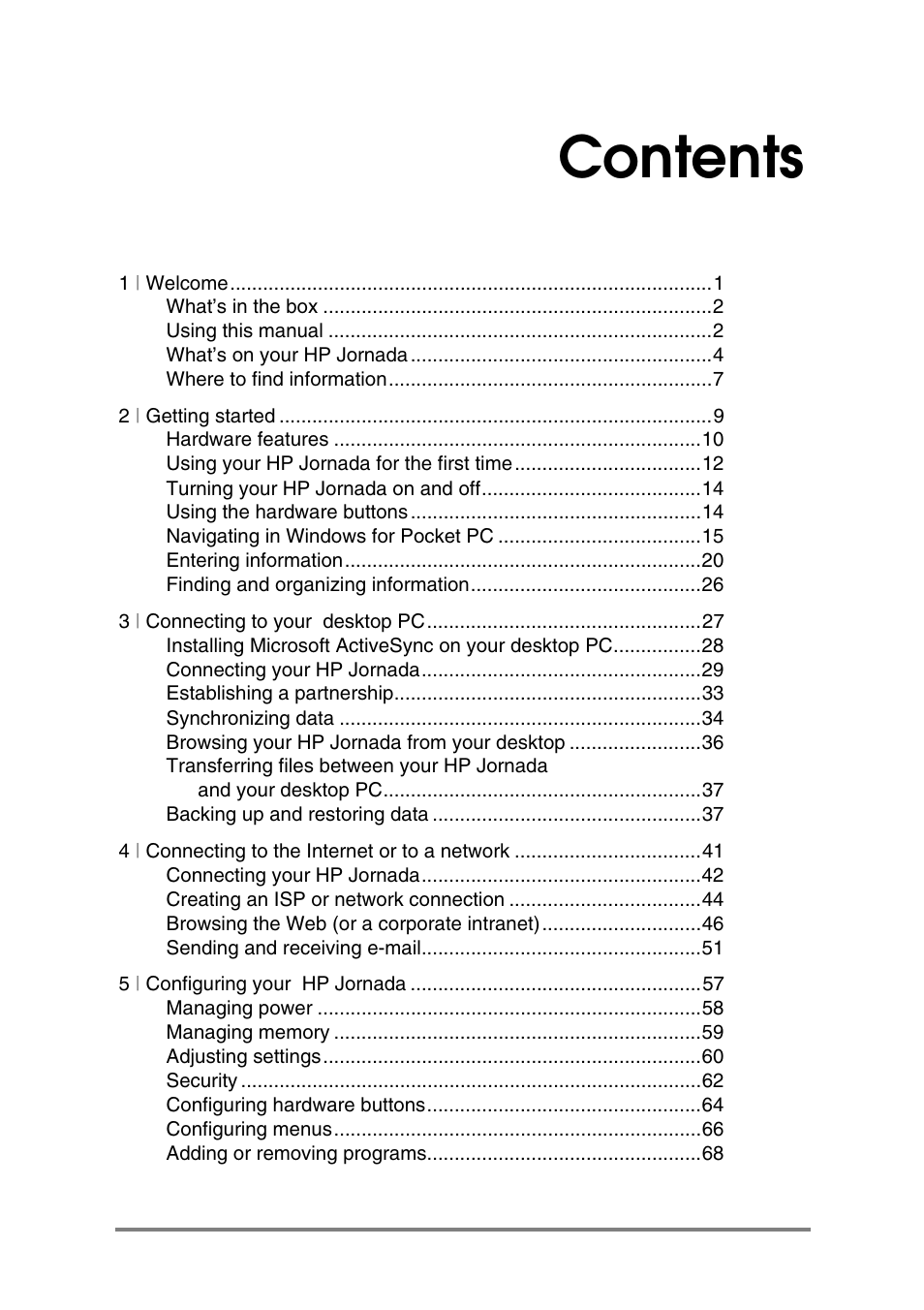 HP Jornada 540 Series User Manual | Page 3 / 135