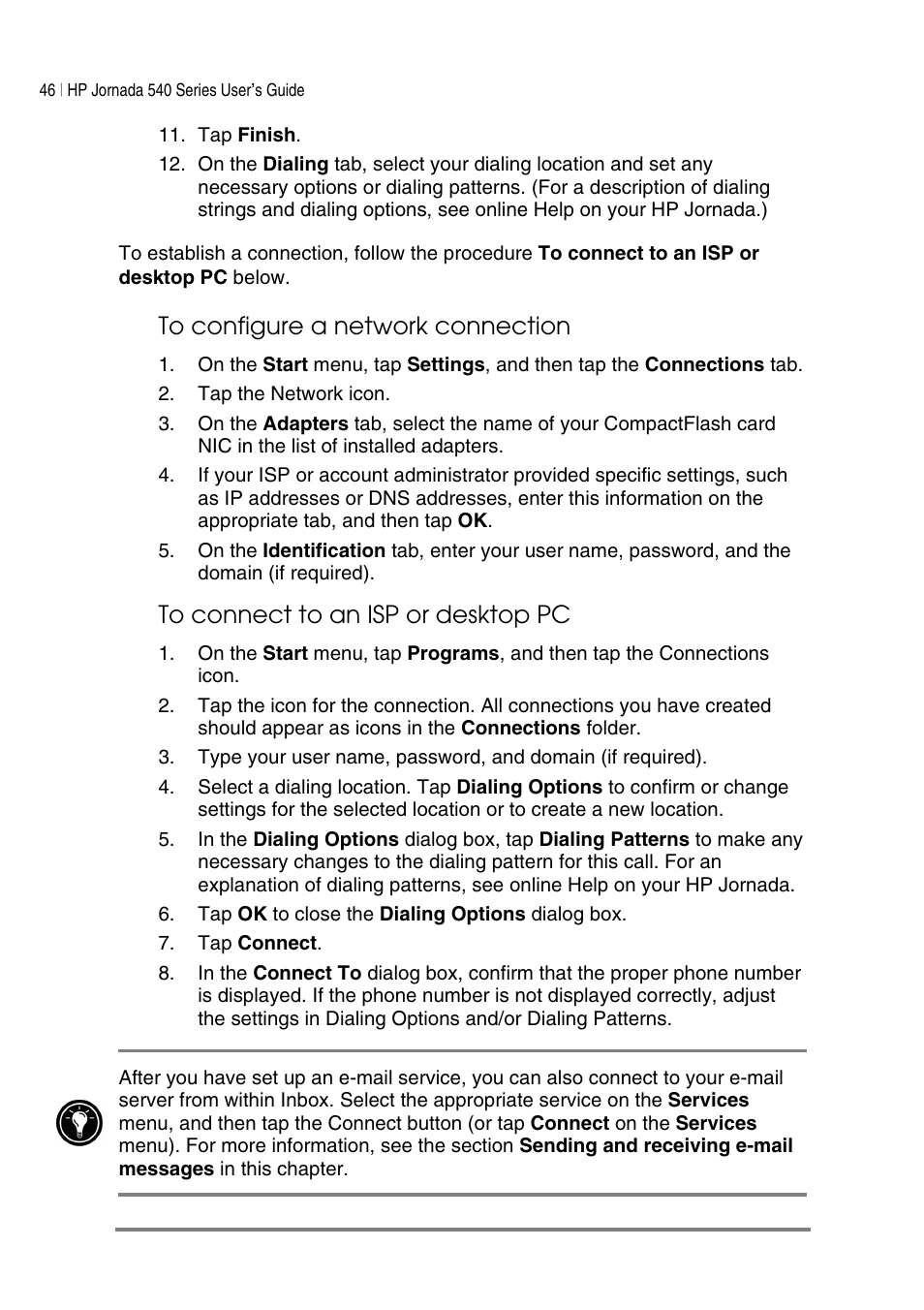 HP Jornada 540 Series User Manual | Page 50 / 135