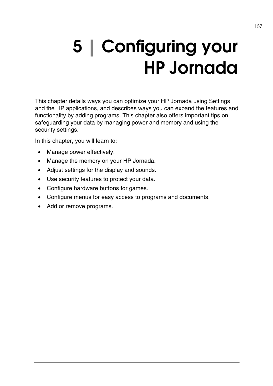 5| configuring your hp jornada | HP Jornada 540 Series User Manual | Page 61 / 135