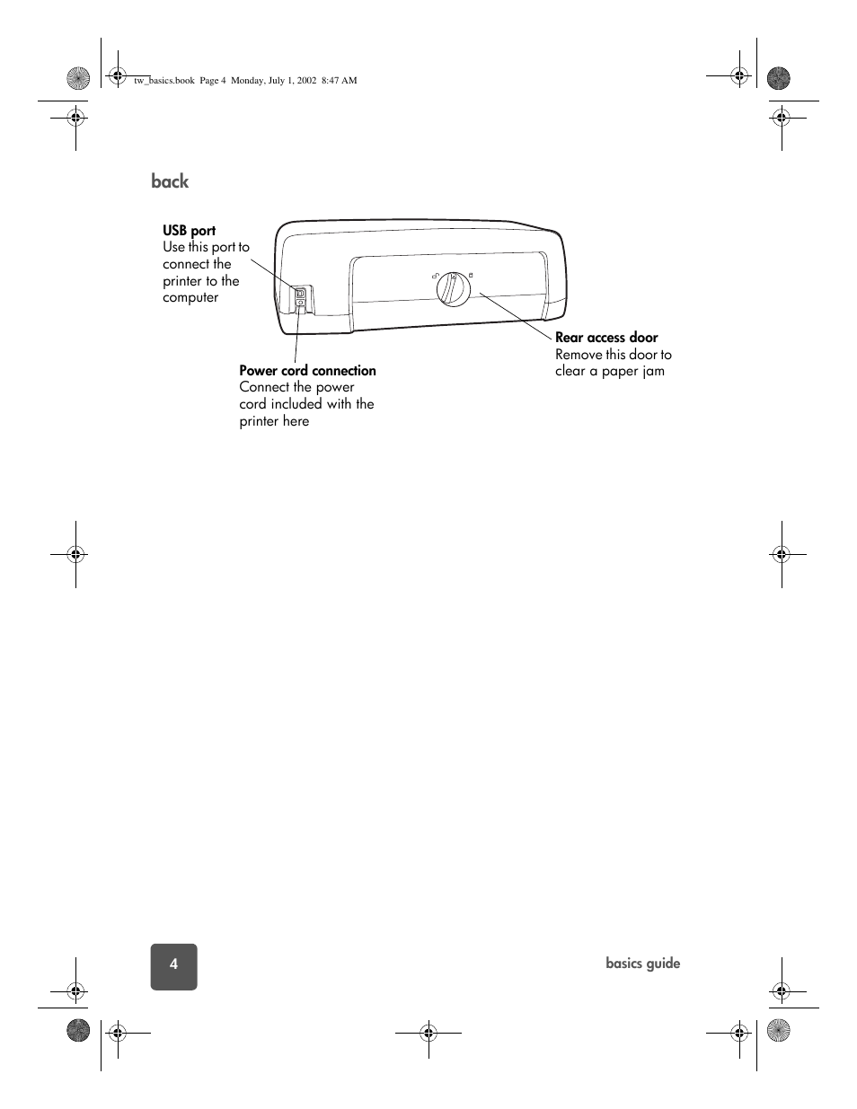 Back | HP 7150 User Manual | Page 8 / 48