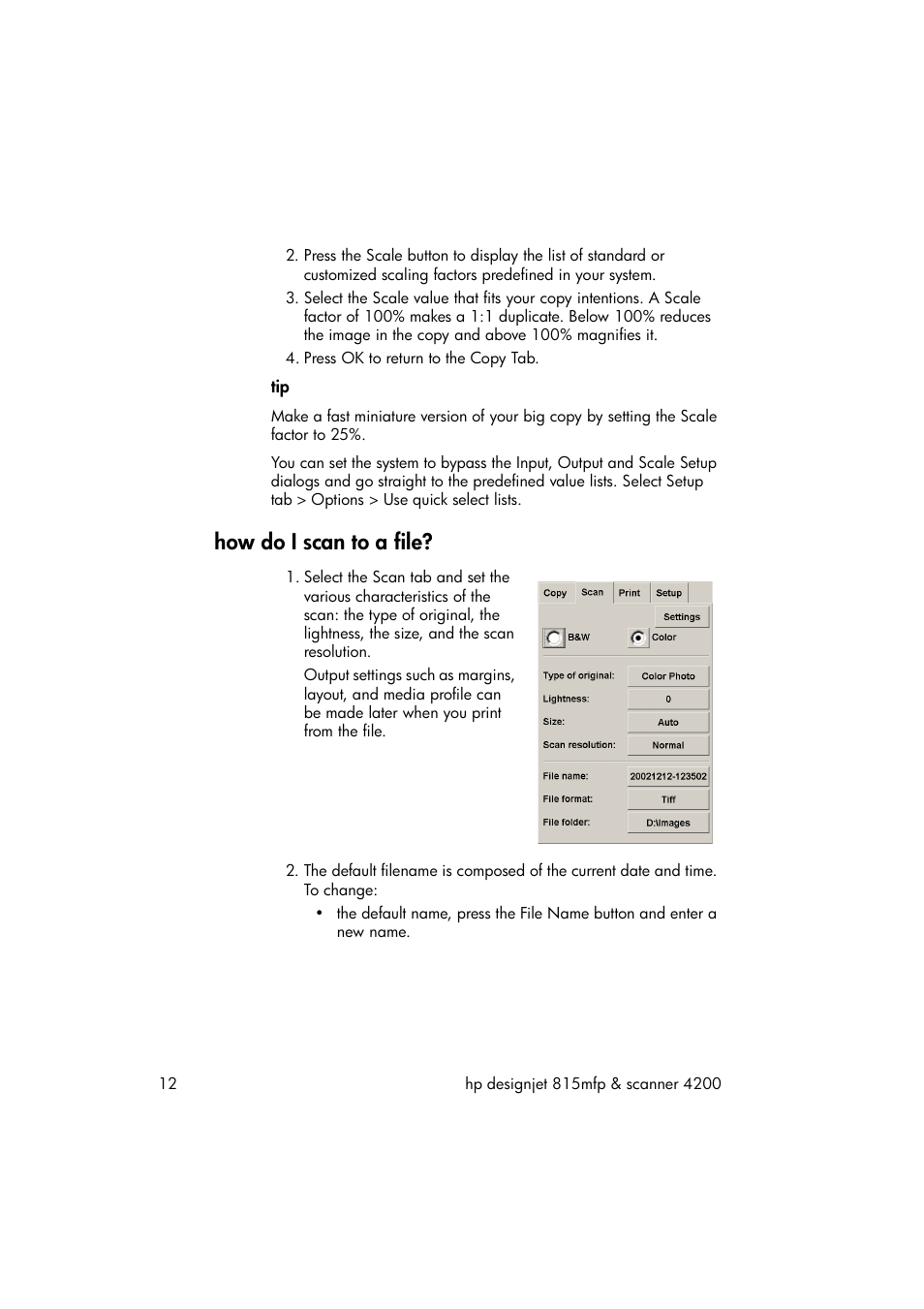 How do i scan to a file | HP 815MFP User Manual | Page 18 / 110