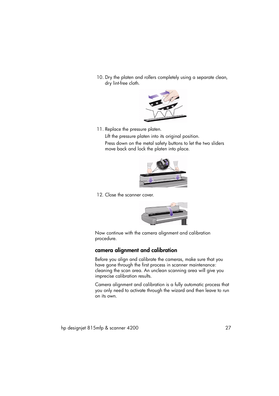 Camera alignment and calibration | HP 815MFP User Manual | Page 33 / 110