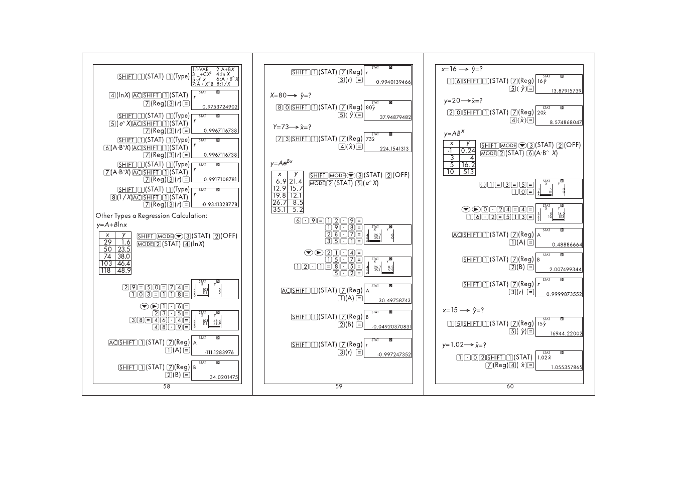 Atehsjh, X=80, R=73^5c | X=16 —> y, Ffl(x)b | HP SmartCalc 300s User Manual | Page 21 / 27