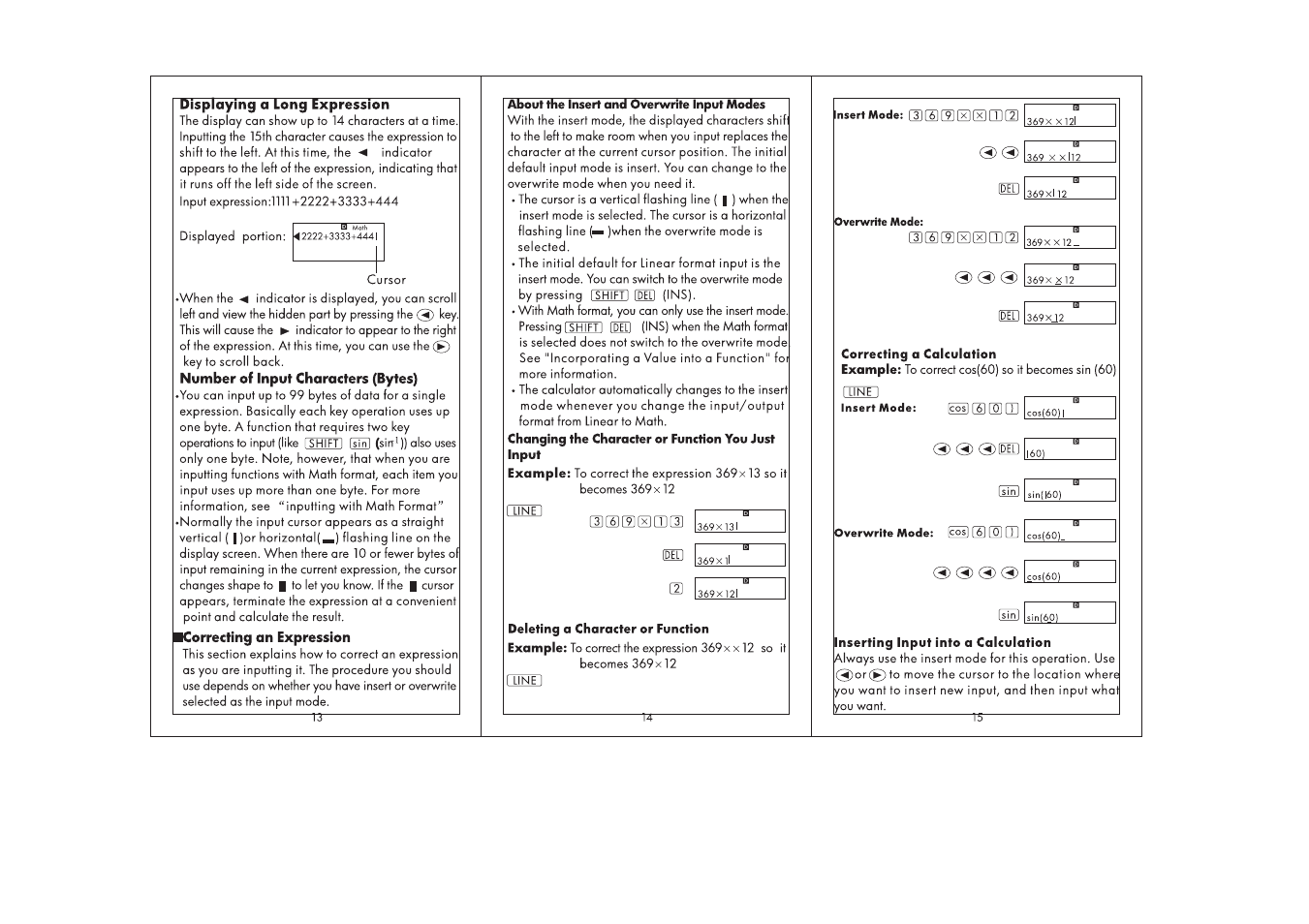 Insert mode; 0] [6] [?] h |x] cd s | HP SmartCalc 300s User Manual | Page 6 / 27