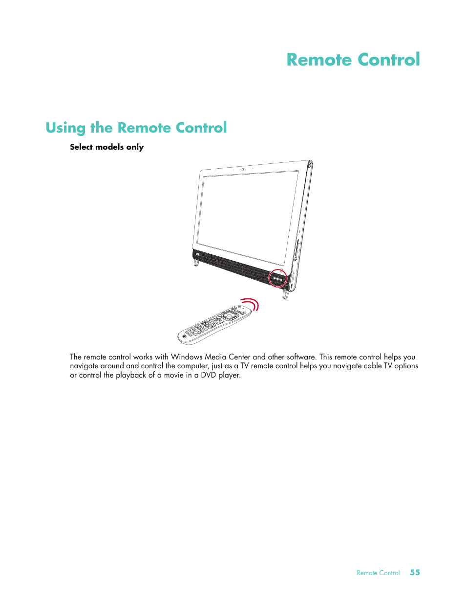 Remote control, Using the remote control | HP 575611-001 User Manual | Page 61 / 76