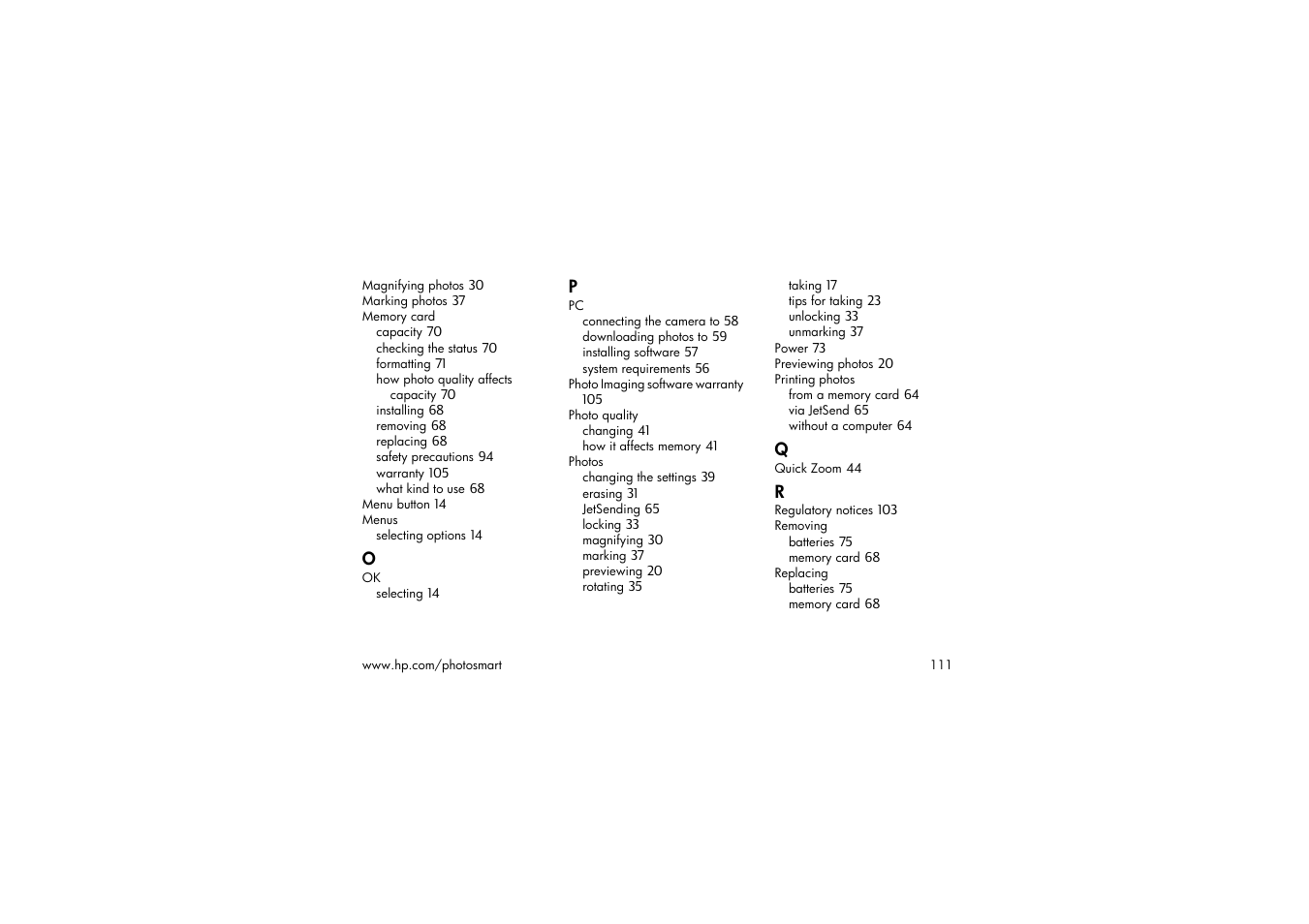 HP 315 User Manual | Page 111 / 112