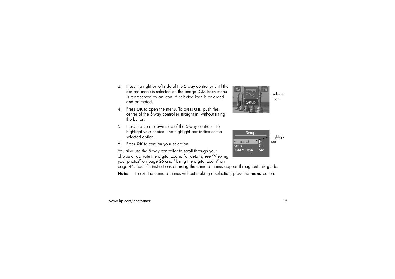 Press ok to confirm your selection | HP 315 User Manual | Page 15 / 112