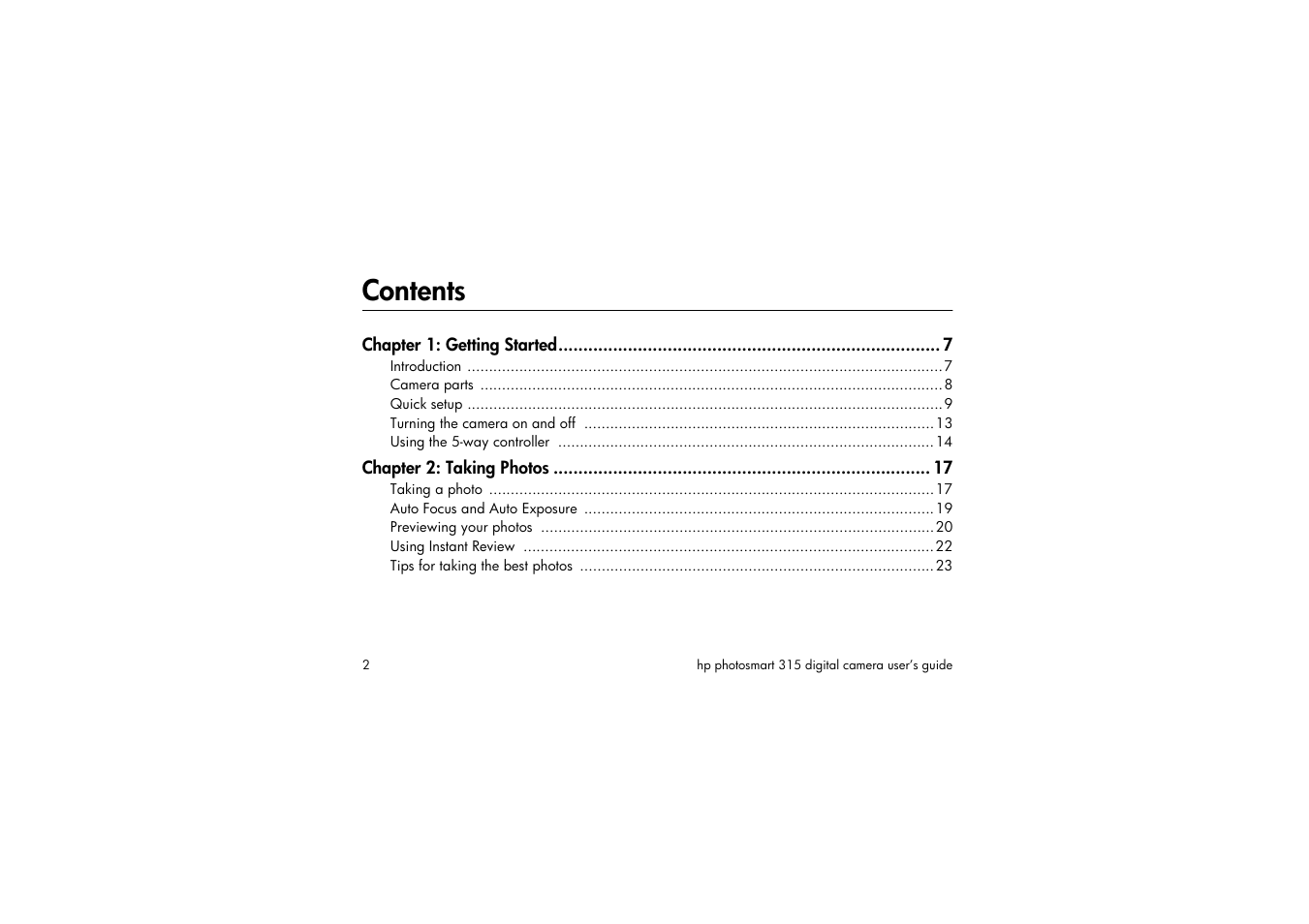 HP 315 User Manual | Page 2 / 112