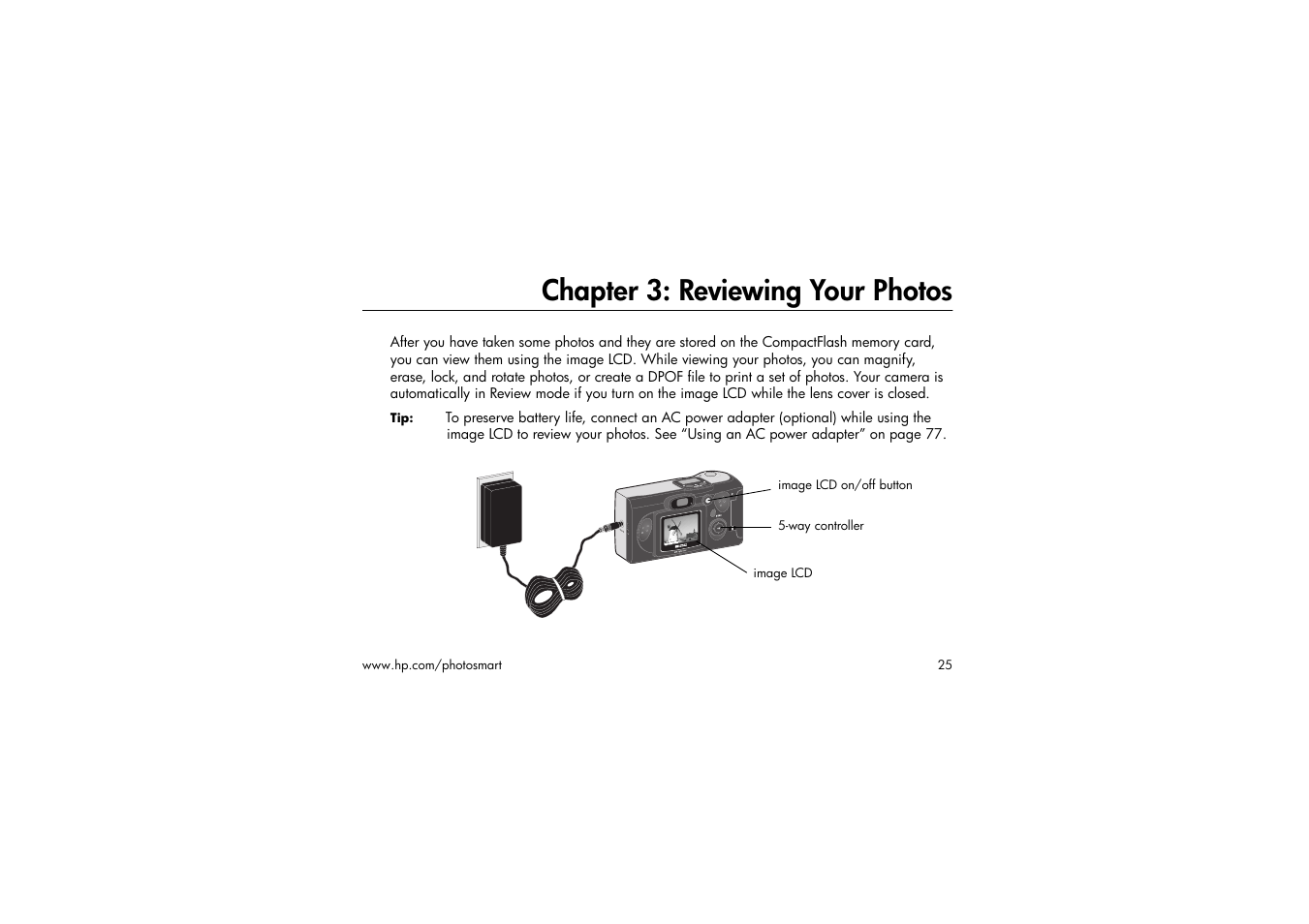 Chapter 3: reviewing your photos | HP 315 User Manual | Page 25 / 112