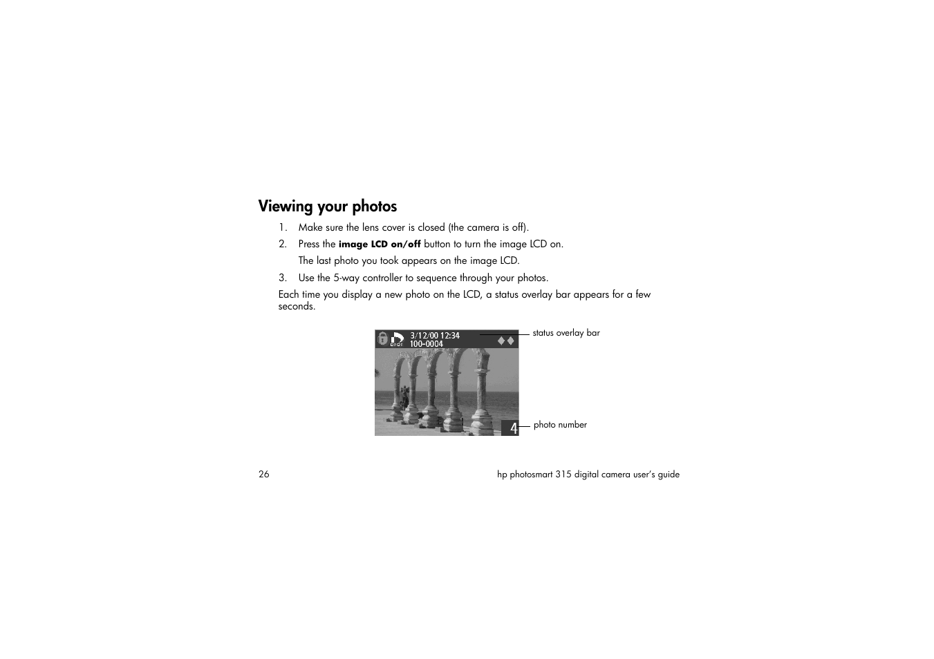 Viewing your photos | HP 315 User Manual | Page 26 / 112