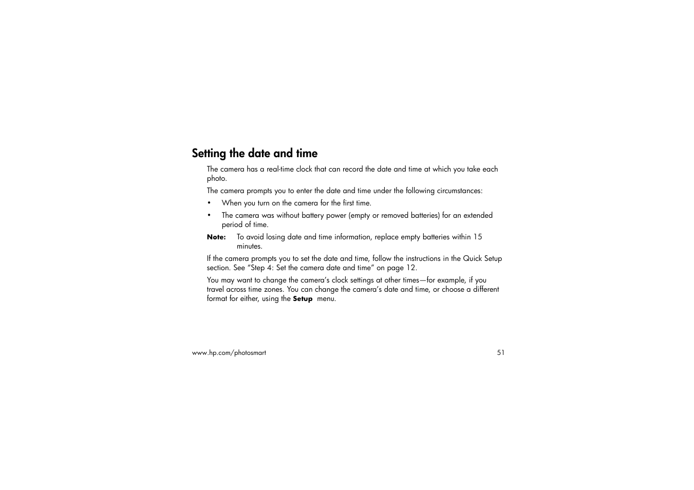 Setting the date and time | HP 315 User Manual | Page 51 / 112