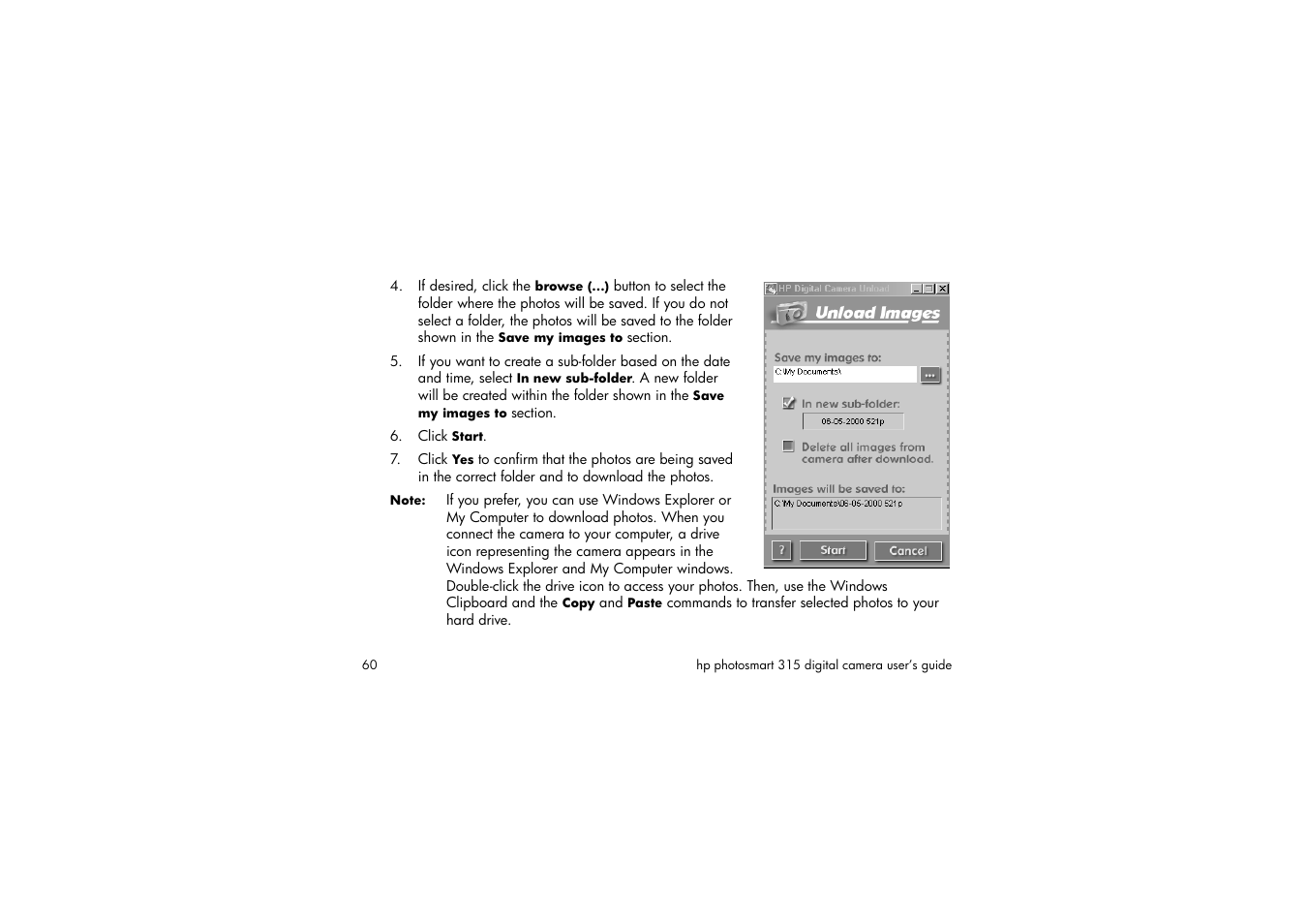 Click start | HP 315 User Manual | Page 60 / 112