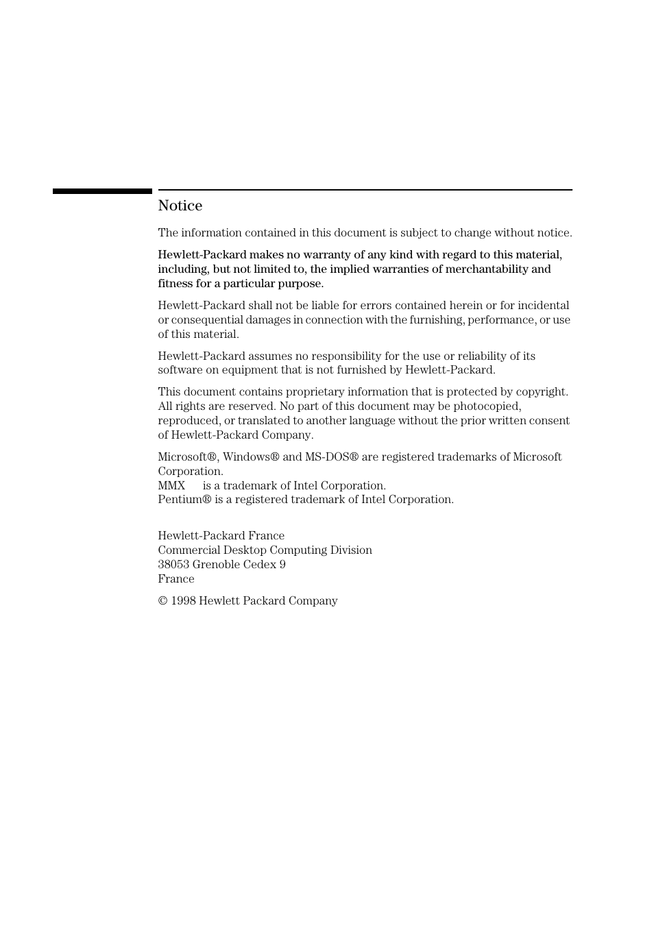 Notice | HP 3C509B-TP User Manual | Page 2 / 46
