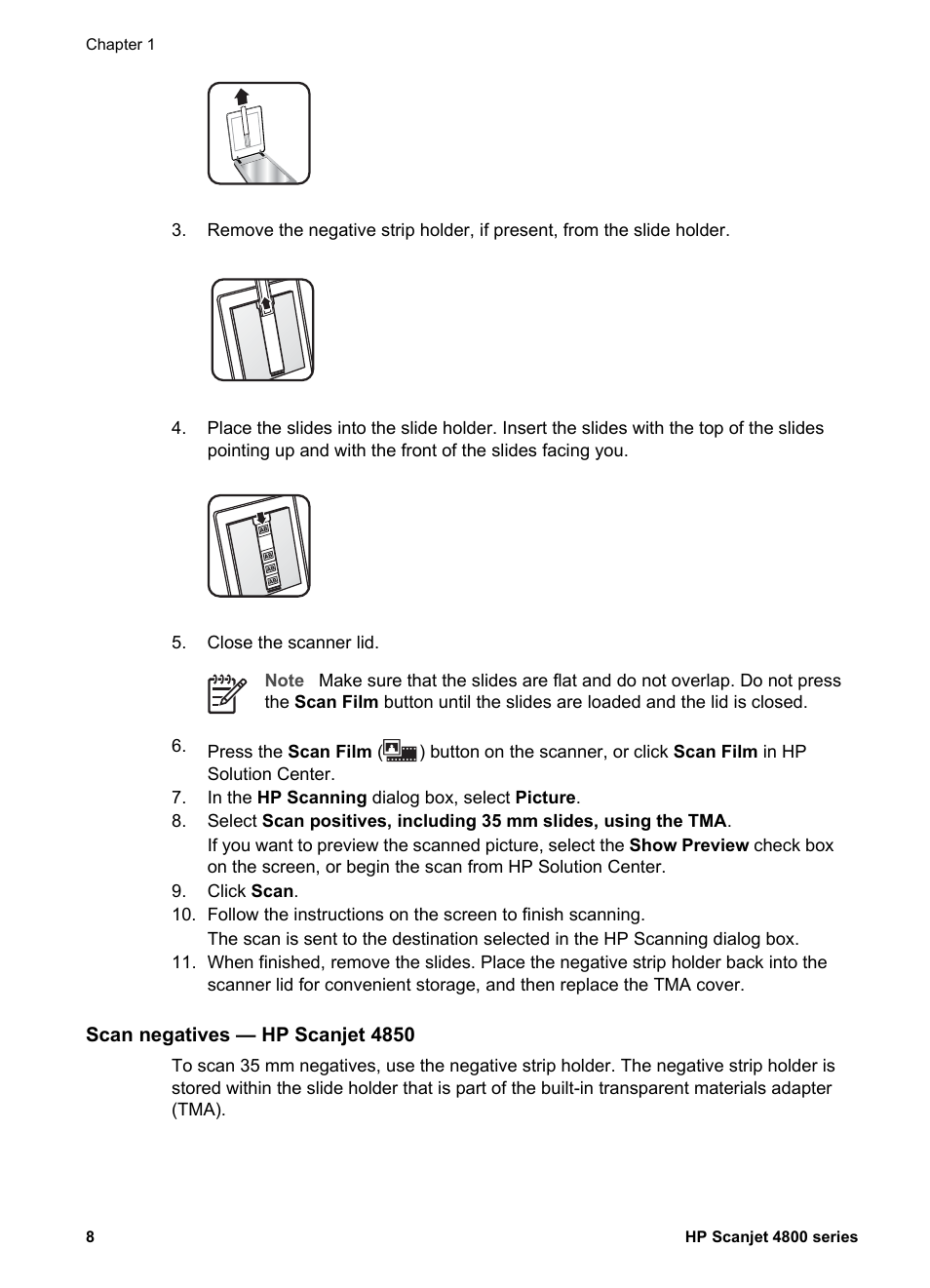 Scan negatives — hp scanjet 4850 | HP 4800 Series User Manual | Page 11 / 27