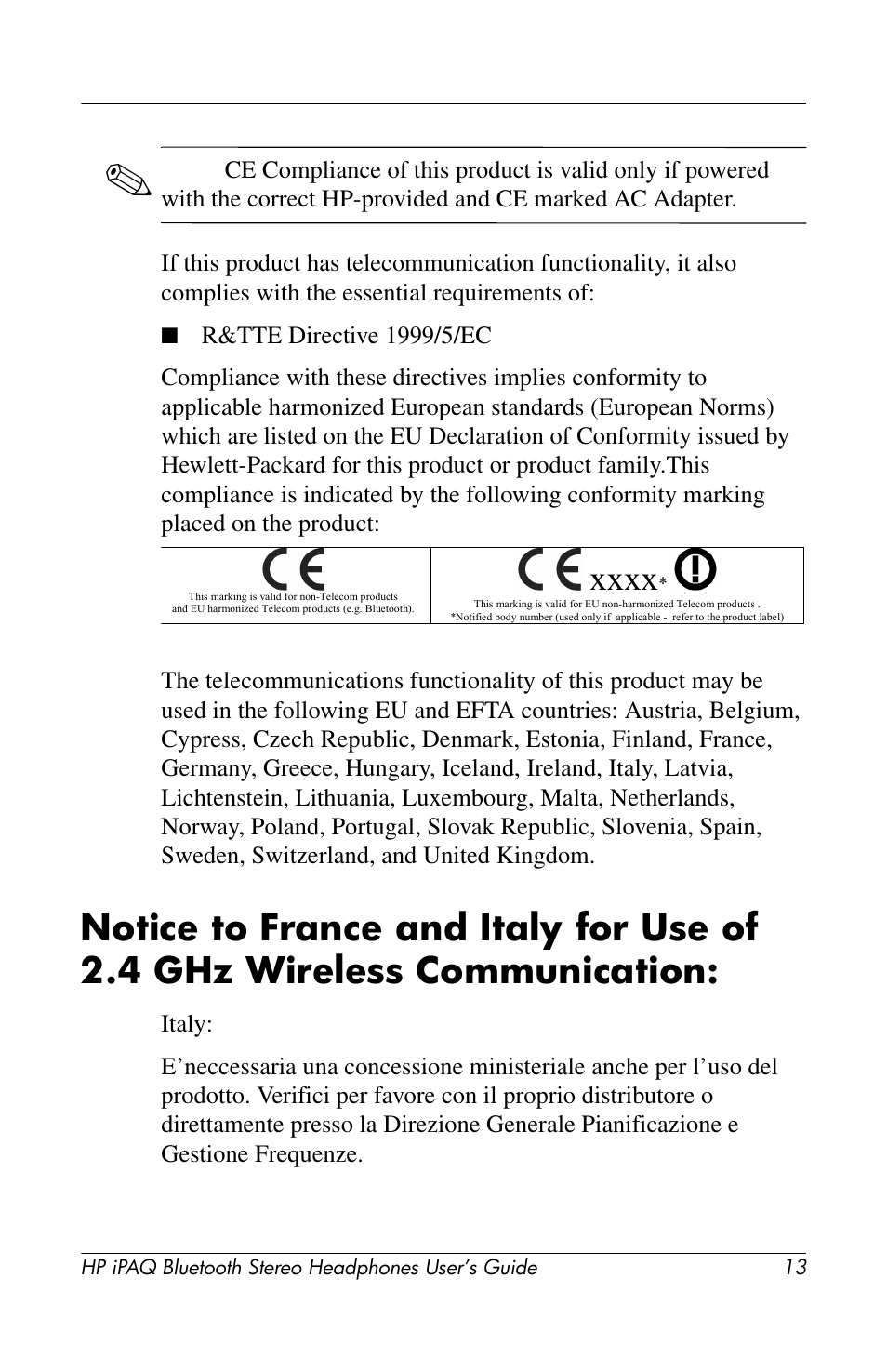 HP Bluetooth Stereo Headphones User Manual | Page 13 / 16