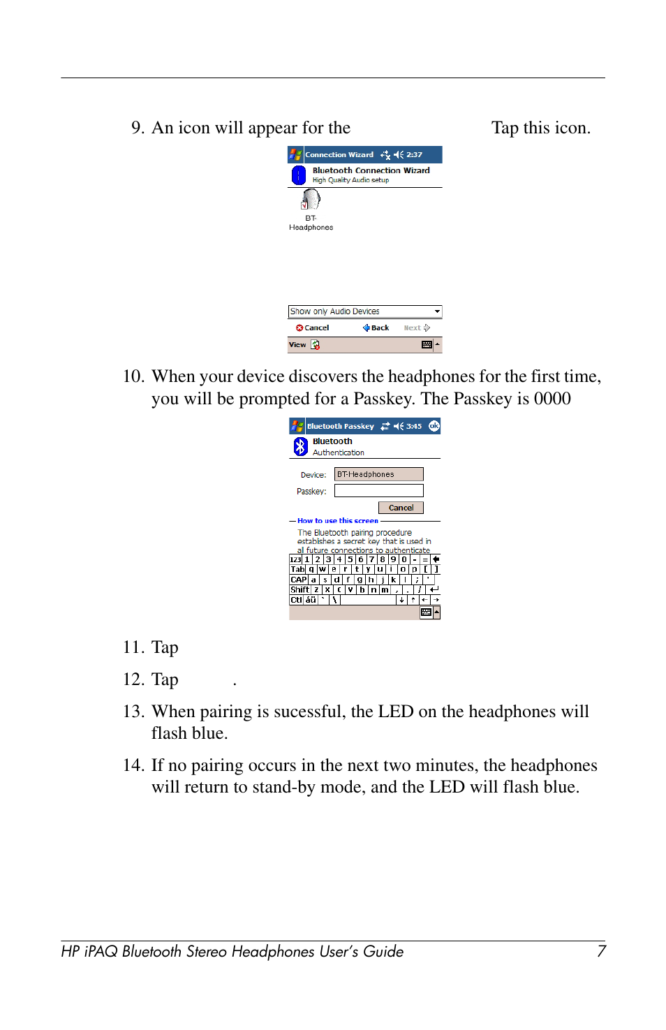 HP Bluetooth Stereo Headphones User Manual | Page 7 / 16