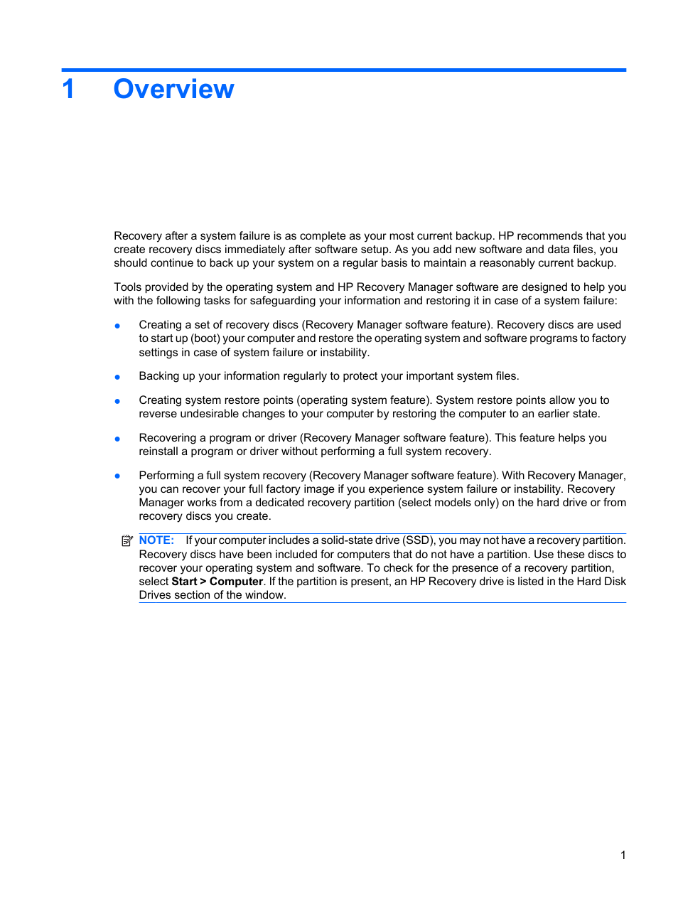 Overview, 1 overview, 1overview | HP CQ45-323TX User Manual | Page 5 / 14