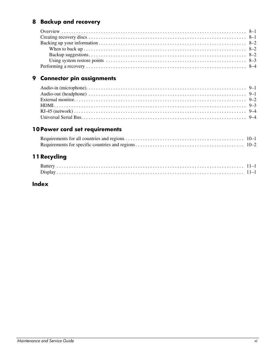 HP 512424-001 User Manual | Page 6 / 154