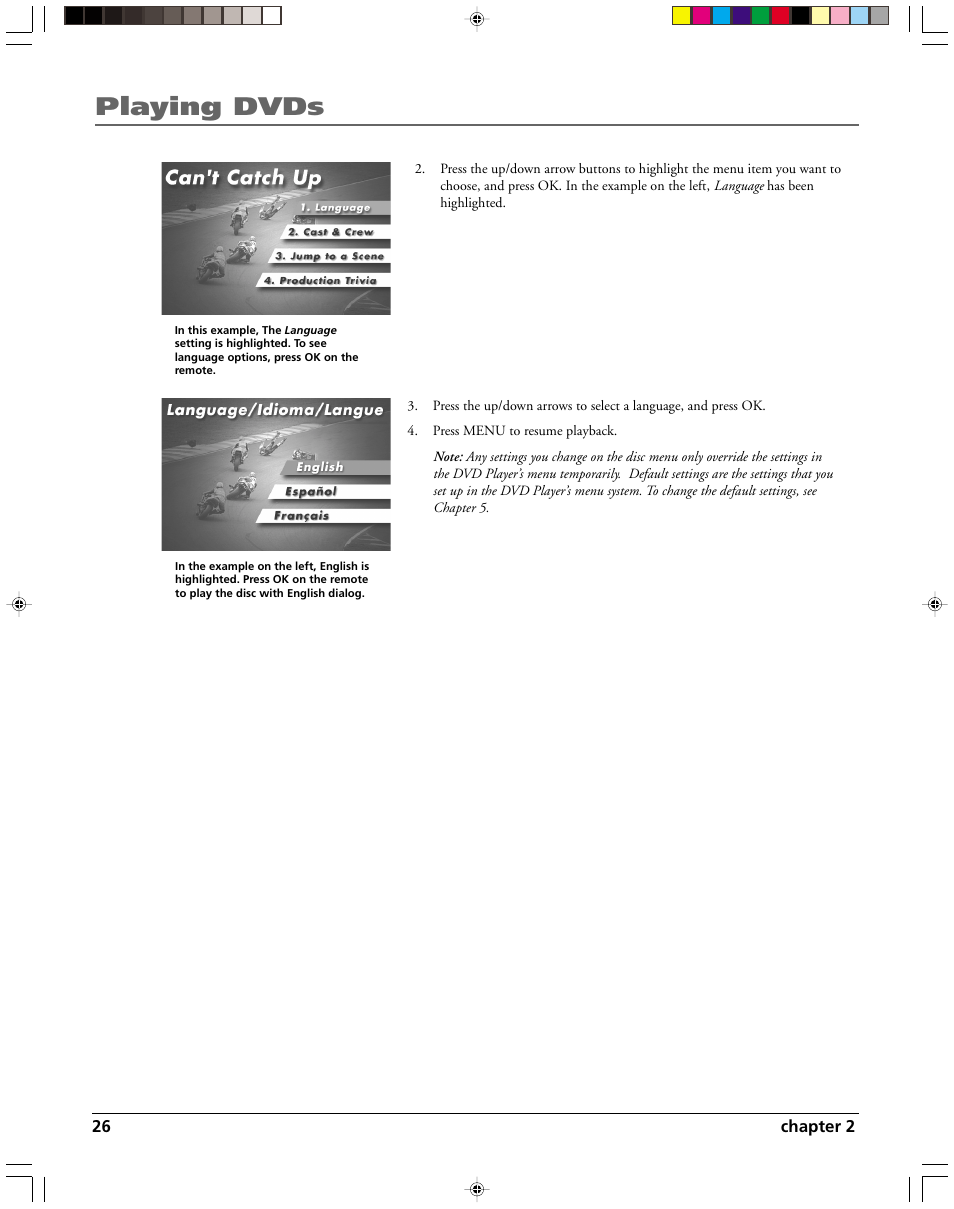 Playing dvds | HP RC5240P User Manual | Page 28 / 65