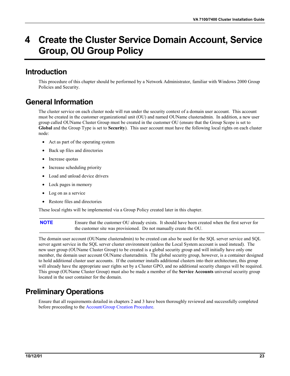 Introduction, General information, Preliminary operations | HP VA 7400 User Manual | Page 26 / 52