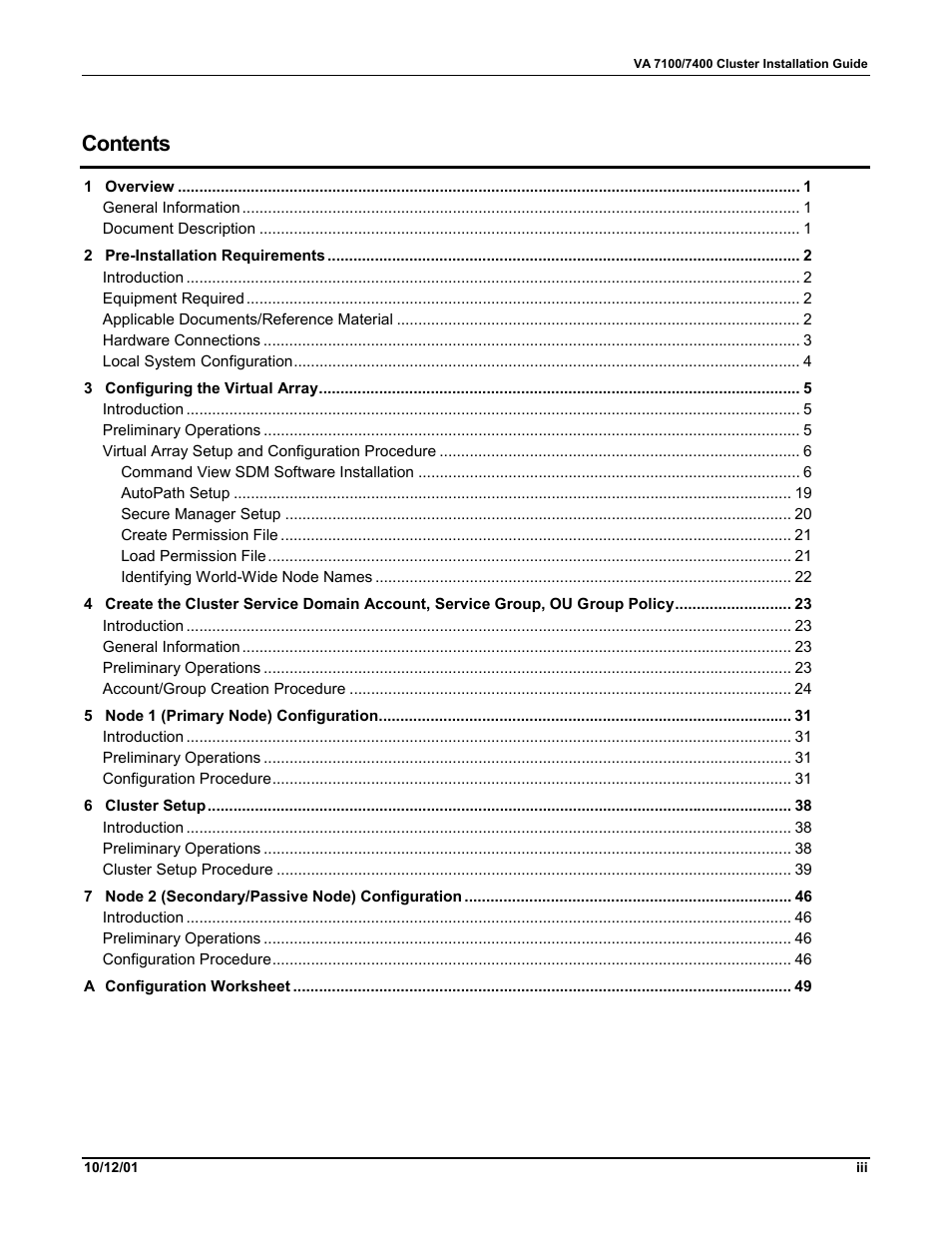 HP VA 7400 User Manual | Page 3 / 52