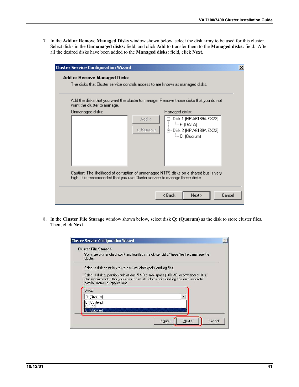 HP VA 7400 User Manual | Page 44 / 52