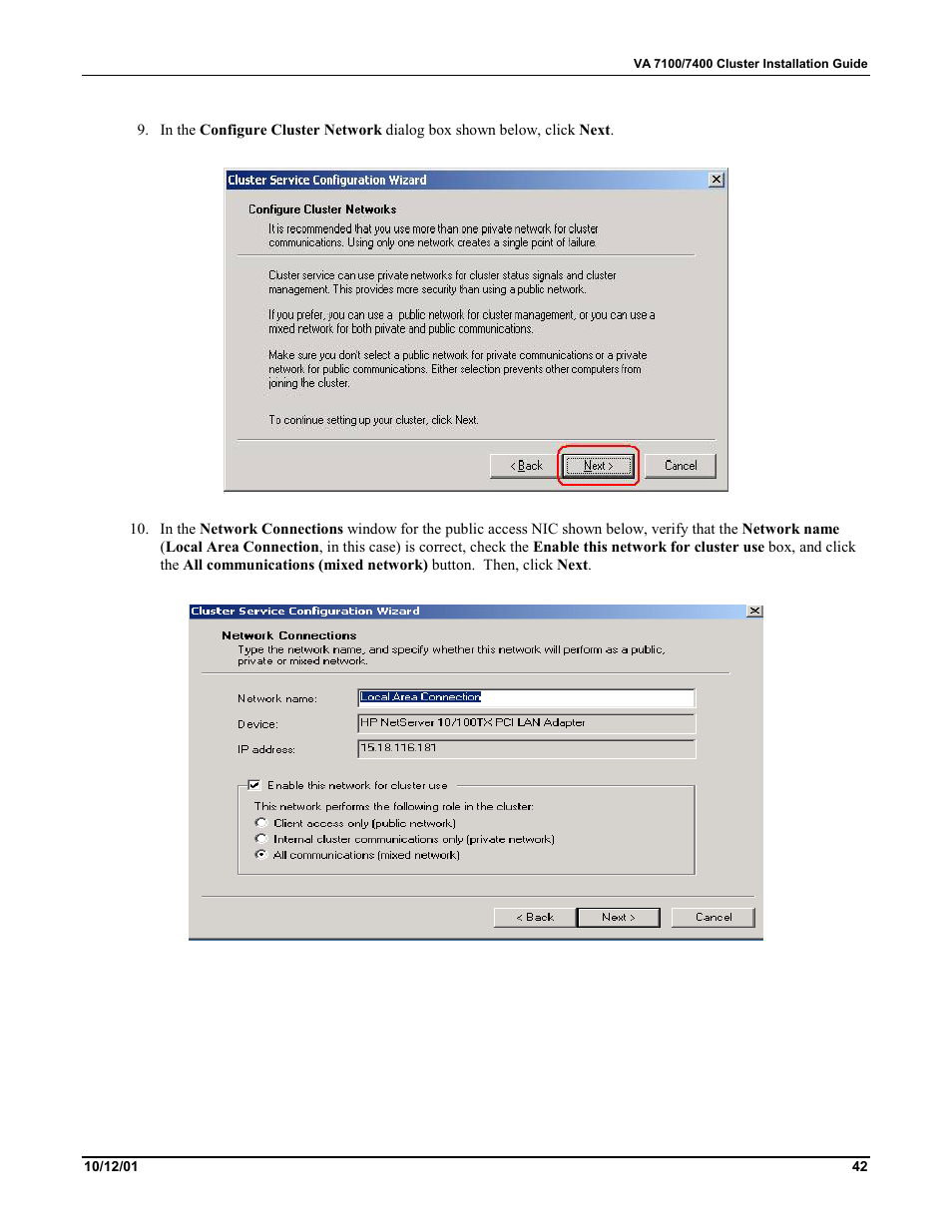 HP VA 7400 User Manual | Page 45 / 52