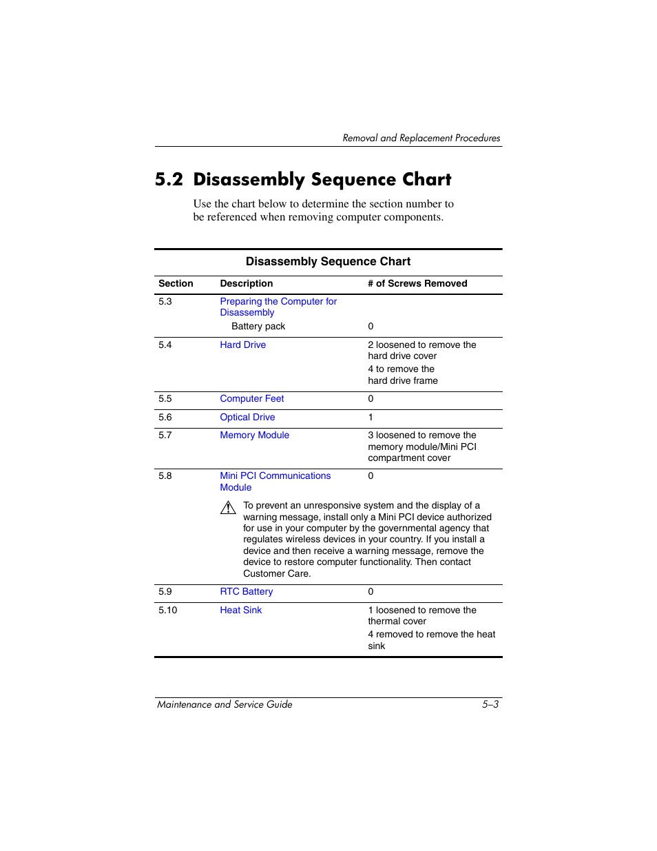 2 disassembly sequence chart, 2 disassembly sequence chart –3 | HP V4200 User Manual | Page 109 / 273