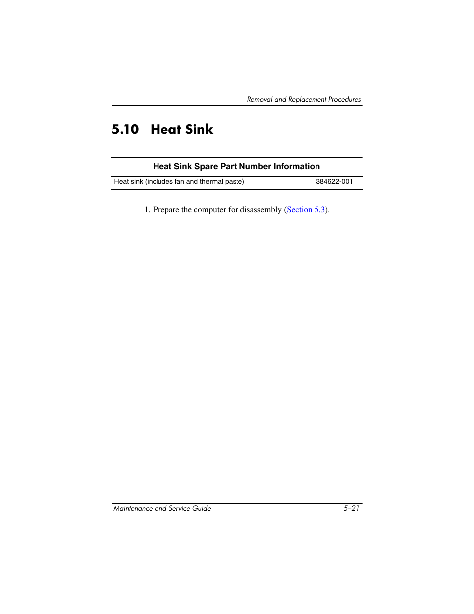 10 heat sink, 10 heat sink –21, Heat sink | HP V4200 User Manual | Page 127 / 273