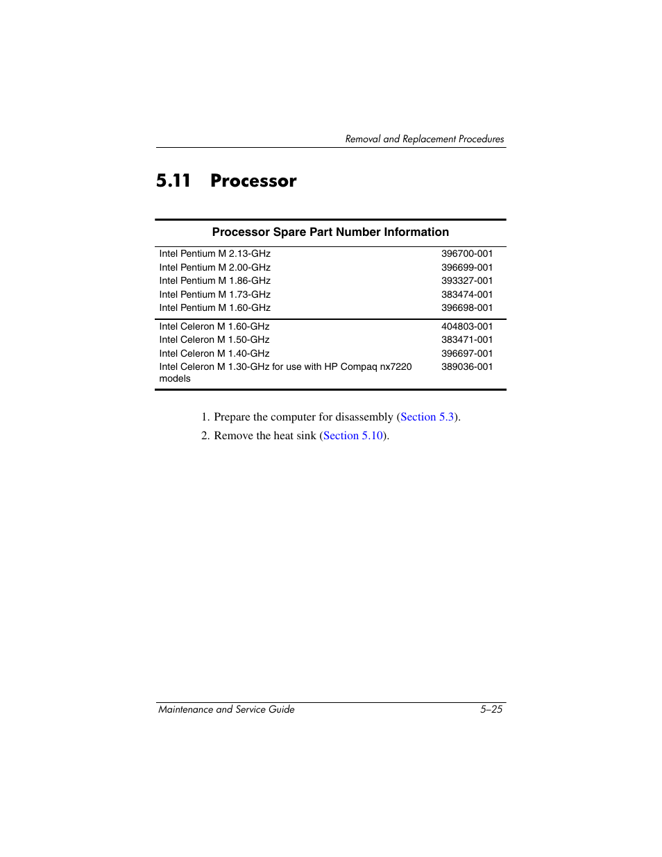 11 processor, 11 processor –25, Processor | HP V4200 User Manual | Page 131 / 273