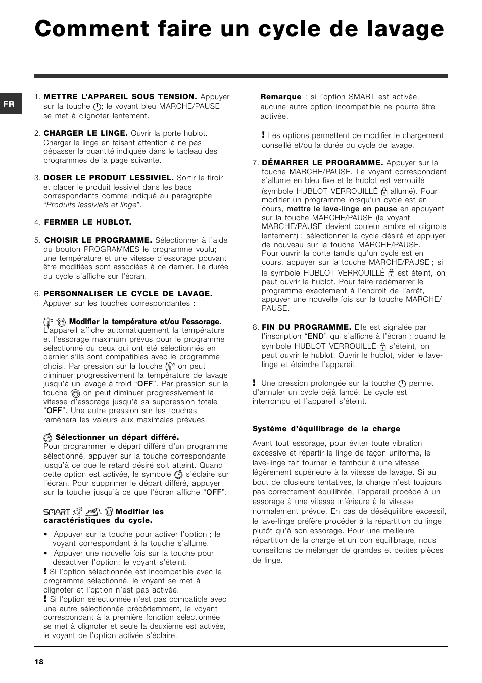 Comment faire un cycle de lavage | Indesit PWE 8148S User Manual | Page 18 / 84