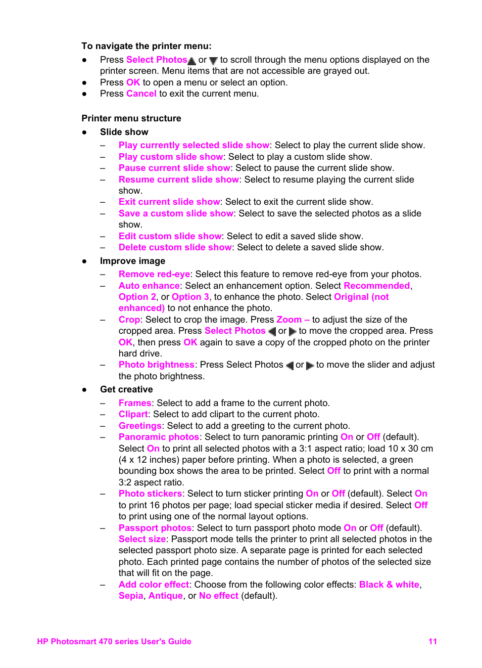 HP 470 series User Manual | Page 16 / 77