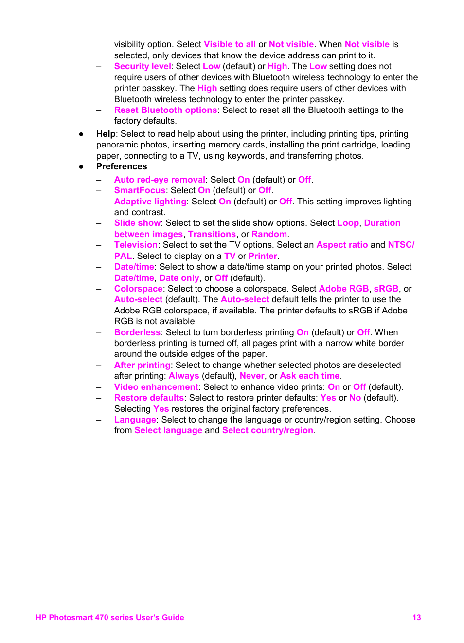 HP 470 series User Manual | Page 18 / 77