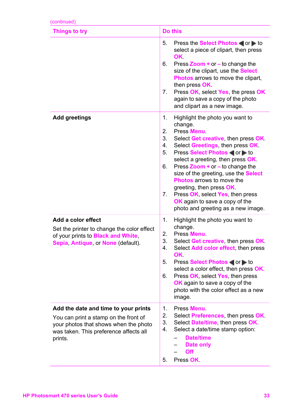 HP 470 series User Manual | Page 38 / 77